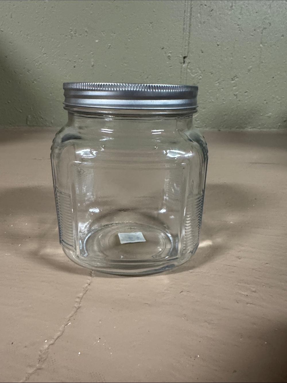 Round Clear Glass Jar with Metal Screw Lid
